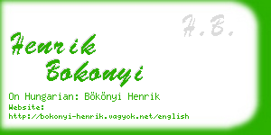 henrik bokonyi business card
