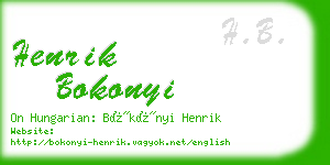 henrik bokonyi business card